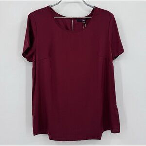 Quince Washable Stretch Silk Tee size M Women's in Burgundy Short Sleeve  *read*